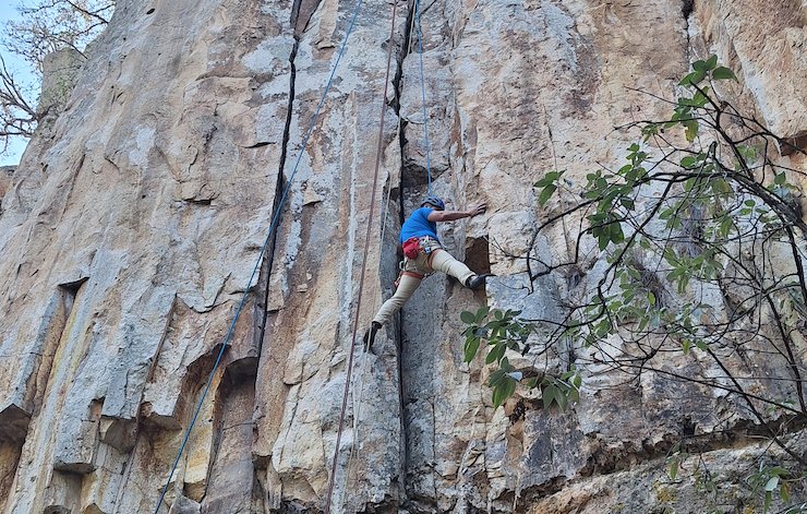 Escalando roca en Aculco